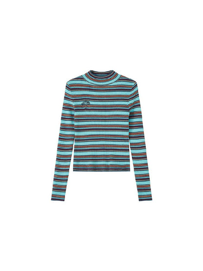 Retro Slim Striped Long Sleeve T-Shirt【s0000011637】
