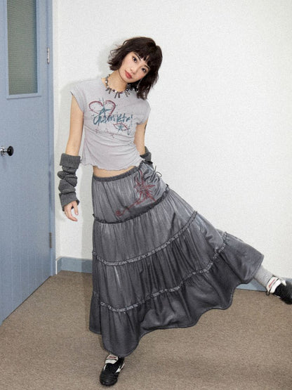 High waist thin a-line skirt【s0000012281】