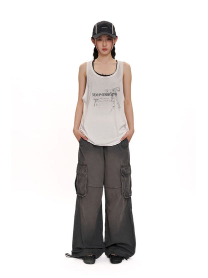 Loose work style sleeveless undershirt tops【s0000012502】