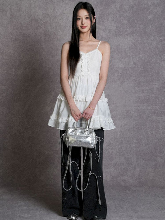 Double Lace V-Neck Halter Dress【s0000008583】