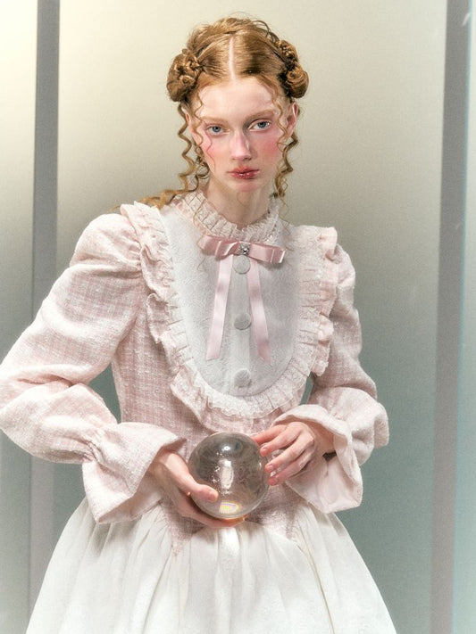 Rhinestone bow waist long sleeve dress【s0000006039】