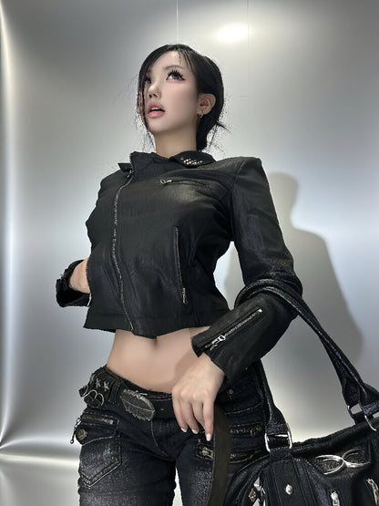 Handmade Waxed Punk Jacket【s0000019008】