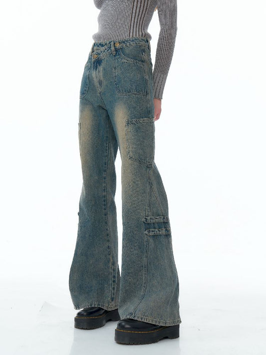 Straight Wide Leg Washed Jeans【s0000011489】