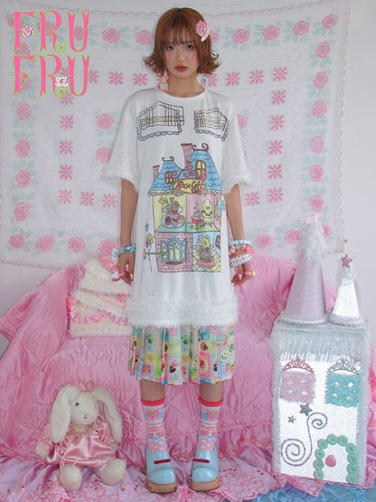 Print Versatile Pleated Half Skirt【s0000017452】