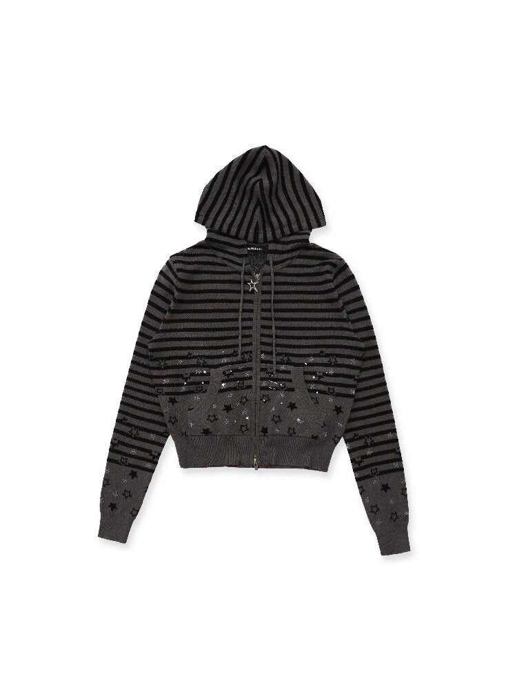 Irregular Star Stripe Diamond Top【s0000016117】