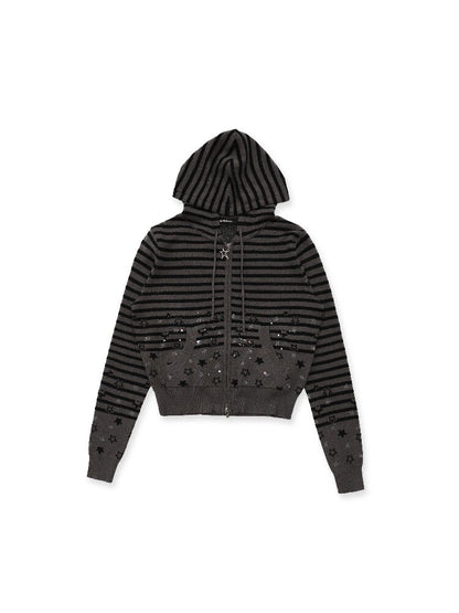 Irregular Star Stripe Diamond Top【s0000016117】