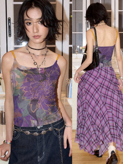 Floral Mesh Diamond Camisole【s0000016655】