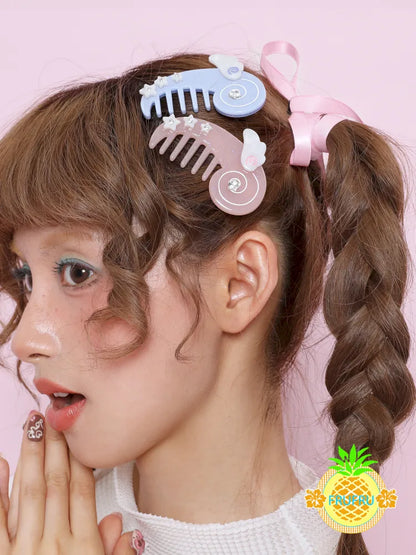 Cute Pink-Blue Comb Hair Clip【s0000013940】