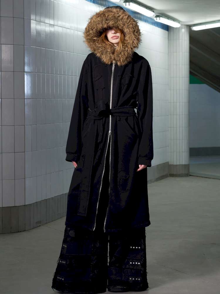 Monogram Embroidered Fur Collar Jacket【s0000014644】