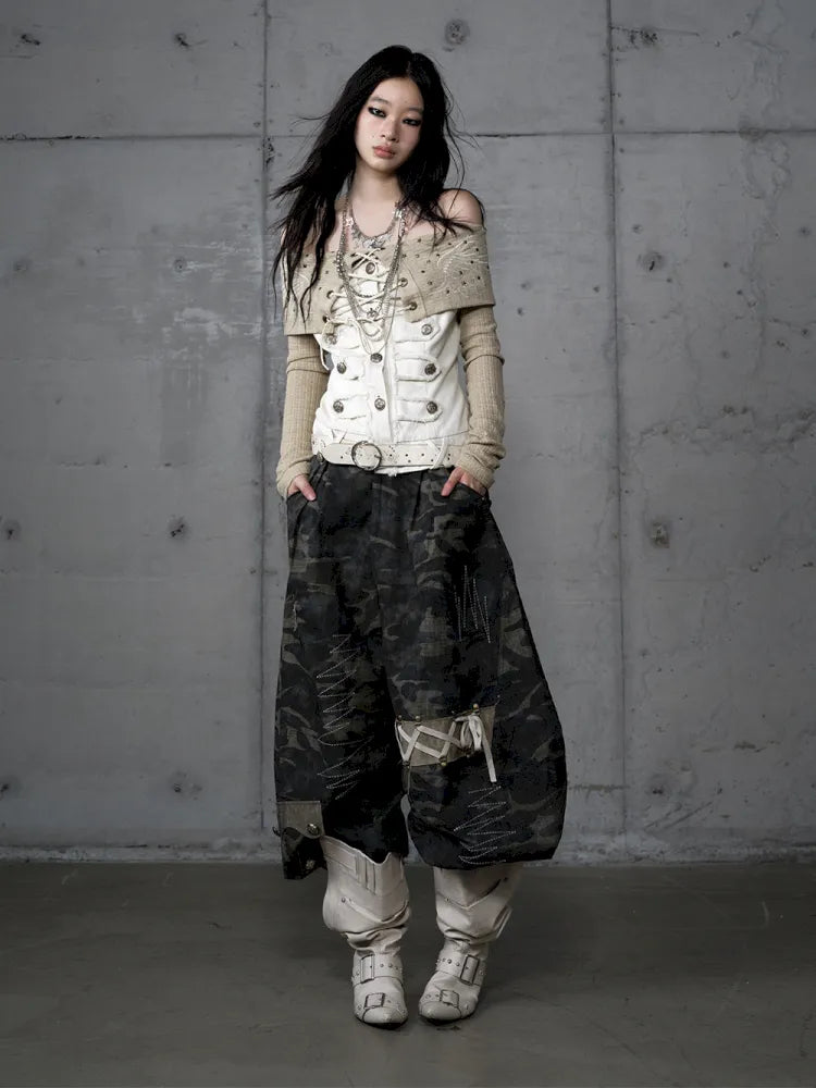 Rhinestone Off-Shoulder Long-Sleeve T-Shirt【s0000014118】