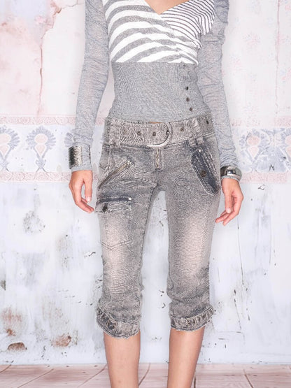 Polished White Pleated Denim Pant【s0000016056】