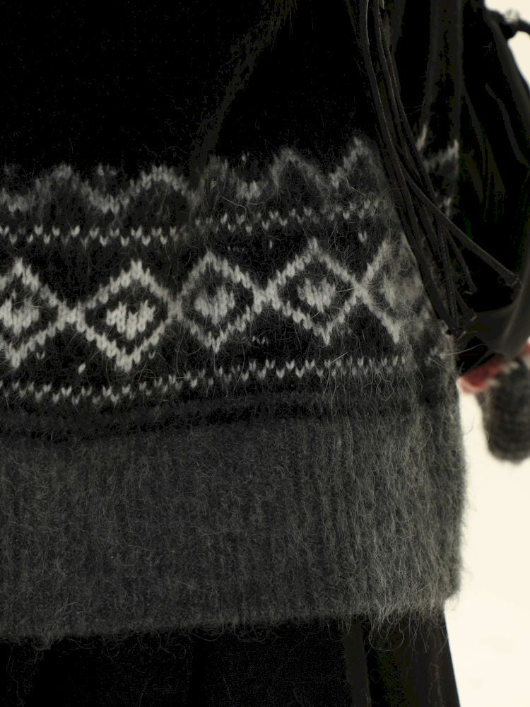 Fair Isle Striped Knit Top【s0000006024】