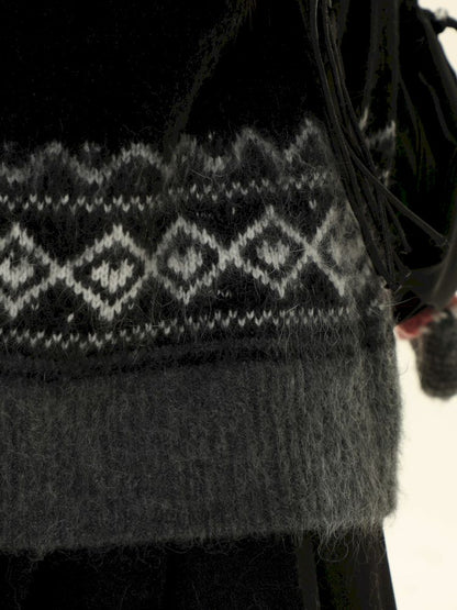 Fair Isle Striped Knit Top【s0000006024】