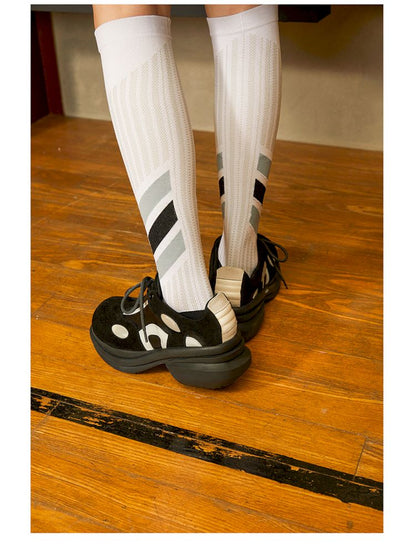 Black Flip Flop Leather Tech Sport Chunky Shoes【s0000006658】