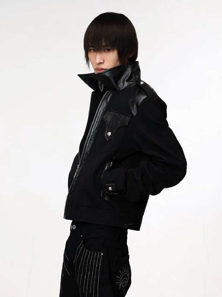 Brushed Patchwork Zipper Jacket【s0000018211】