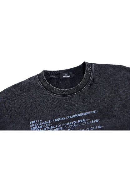 Washed Damaged Crew Short Sleeve Tee【s0000016957】