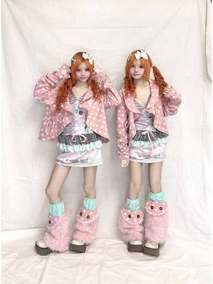 Stripe Stitching Plush Sock Cover【s0000015207】