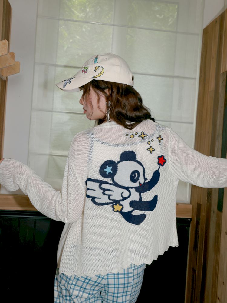 Panda Thin Knitted Cardigan【s0000012758】