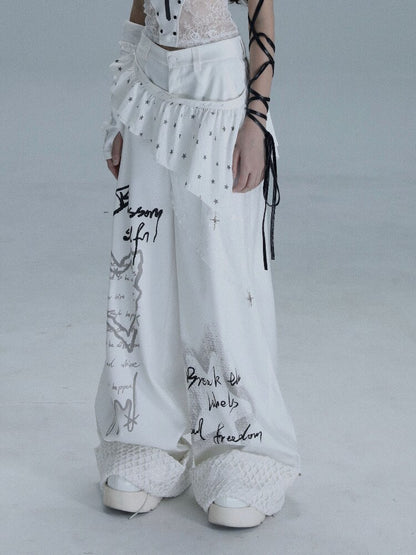Printed Niche Wide Leg Slacks【s0000016723】