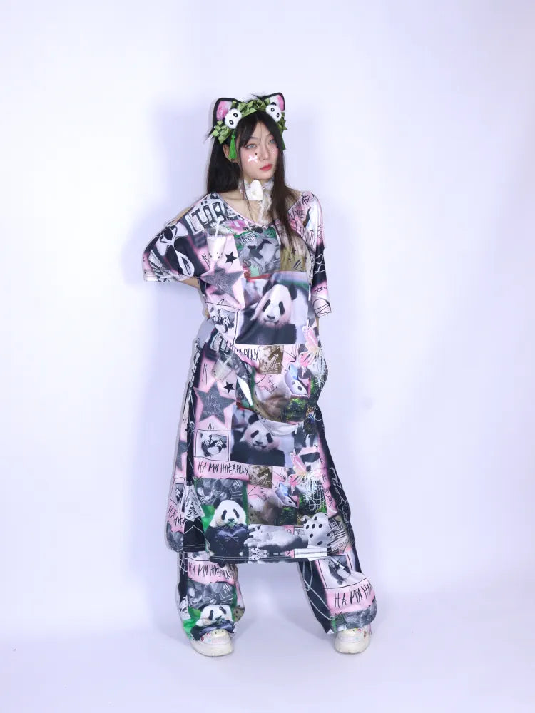 Elastic Waist Cute Print Midi Skirt【s0000013977】