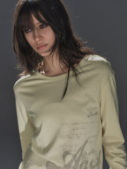 Letter Print Linen Blend T Shirt【s0000016238】