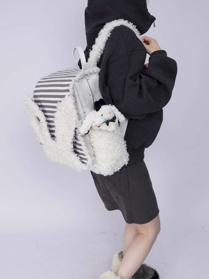 Rabbit Ears Fur Computer School Bag【s0000014615】