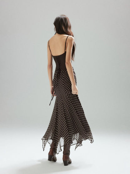 Coffee Polka Dot Tunic Sundress【s0000015595】