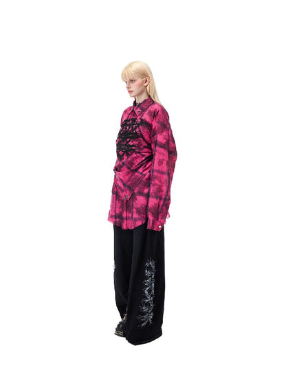 Electric Moon Riveted Plaid Shirt【s0000017724】