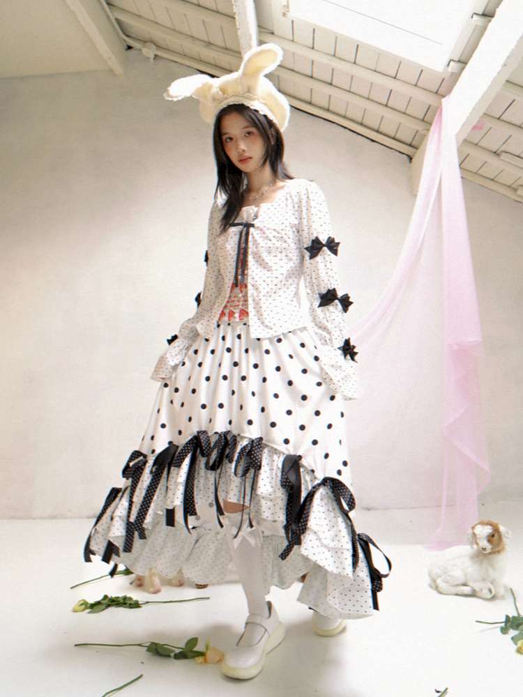 Asymmetric Bow Midi Skirt【s0000014525】