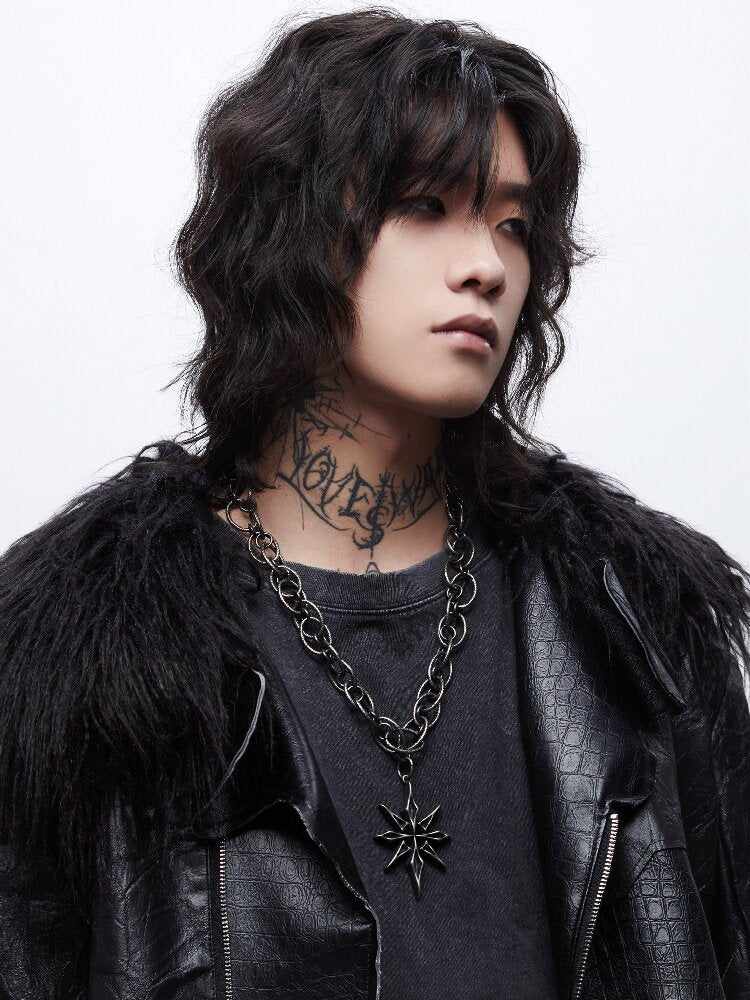 Vintage Heavy Work Cross Ring Necklace【s0000018981】
