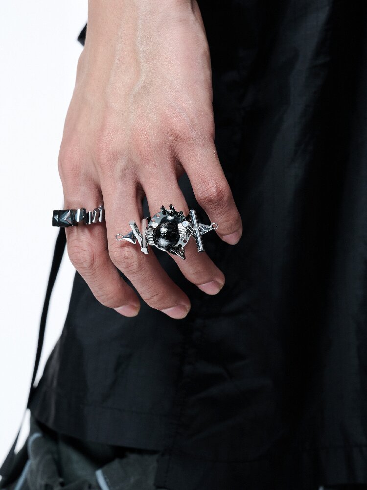 Handmade Beaded Heavy Titanium Ring【s0000018894】