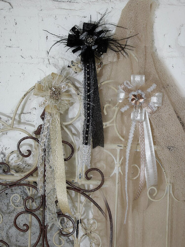 Court Lace Satin Ribbon Brooch【s0000017246】