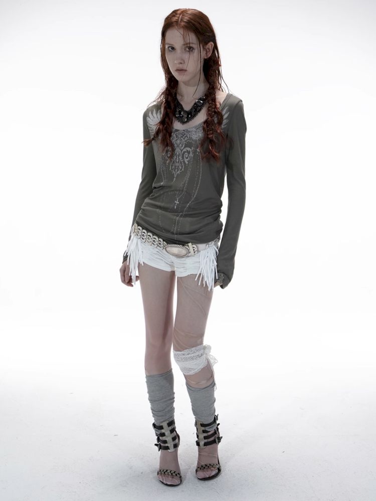 Micro-Stretch Fabric Low-Waist Shorts【s0000012704】