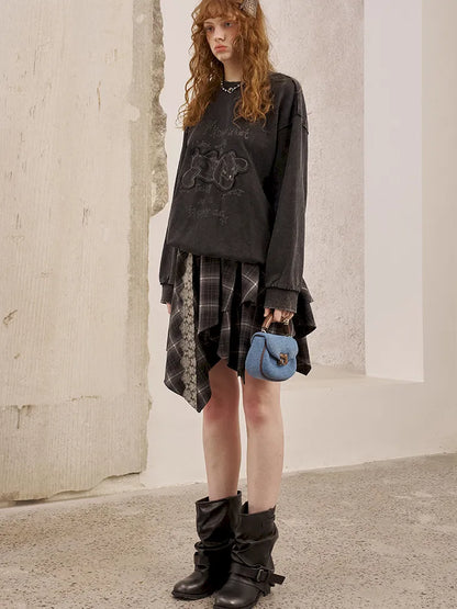 Oversized Long-Sleeve Pullover Sweatshirt【s0000014050】