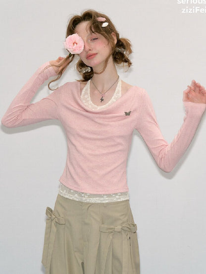 Soft Swept Neck Halter Knit Sweater【s0000017883】