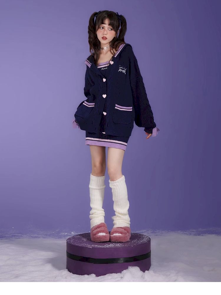 Romantic Pure Desire Sweater Dress Set【s0000005053】