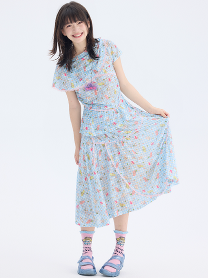 Bunny Lace Asymmetrical Skirt Set【s0000017690】