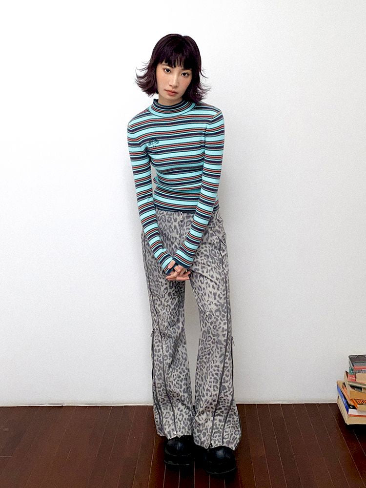 Retro Slim Striped Long Sleeve T-Shirt【s0000011637】