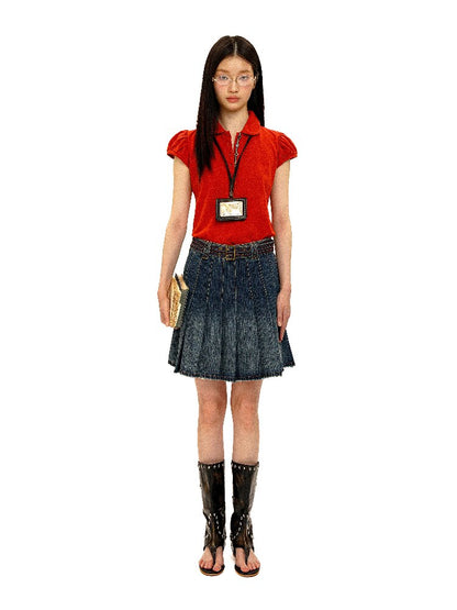 Vintage Contrast Waistband Skirt【s0000016140】