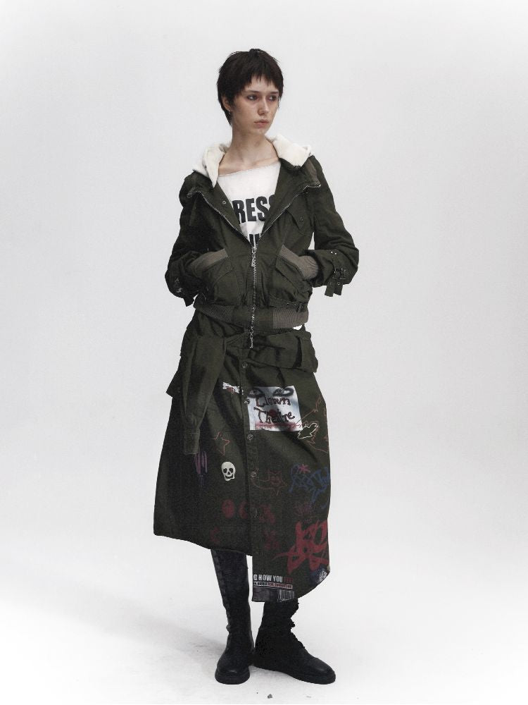 Airbrushed Denim Punk Halter Skirt【s0000011630】