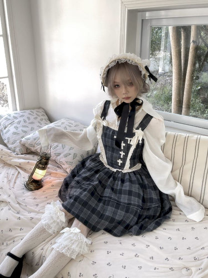 Waisted Fishbone Lace Bow Tie Dress【s0000011341】