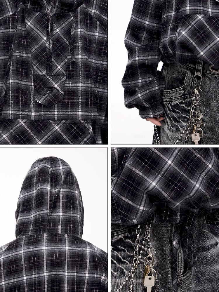 Drawstring Half Zip Hooded Sweatshirt【s0000011358】