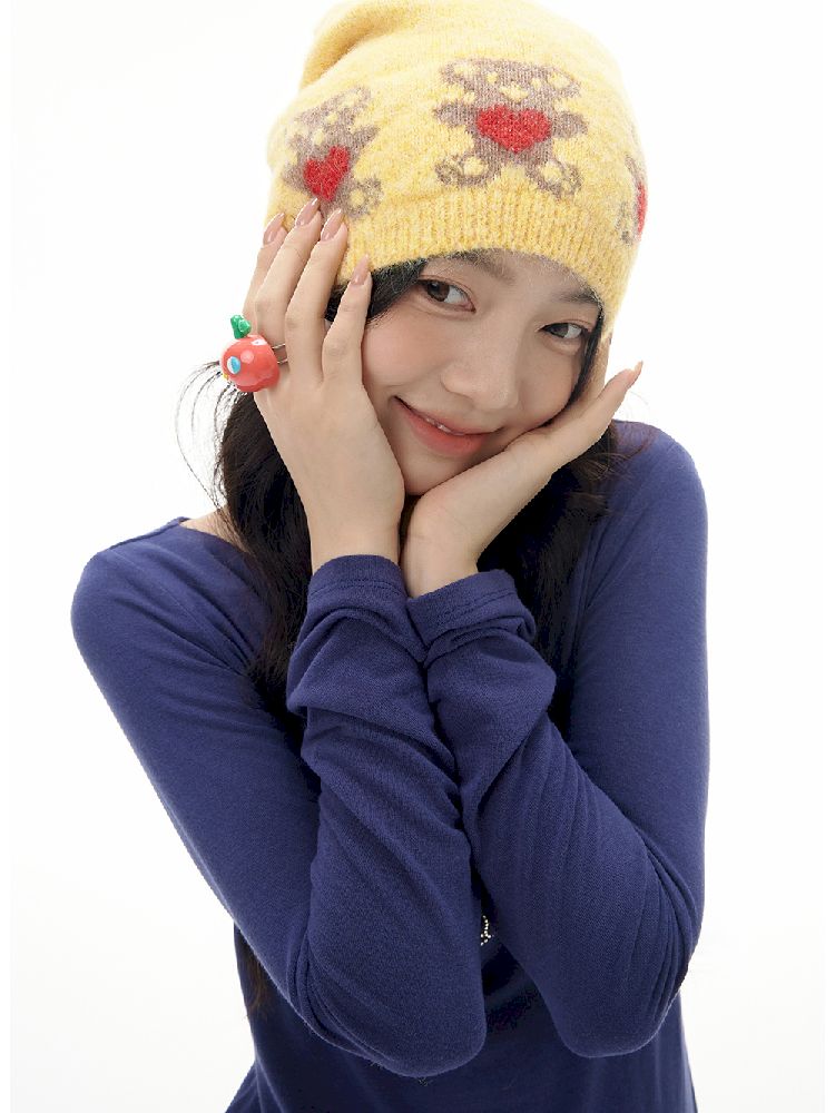 Yellow Love Bear Cold Hat【s0000010515】