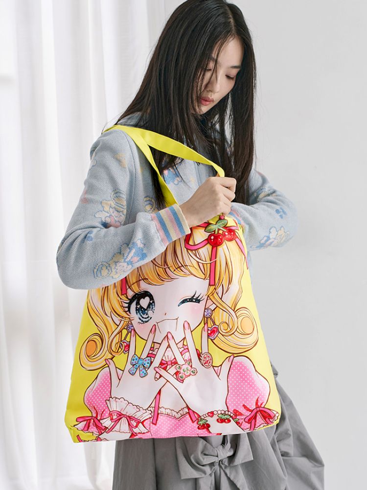 Girl Illustration Pattern Crossbody Handbag【s0000012347】
