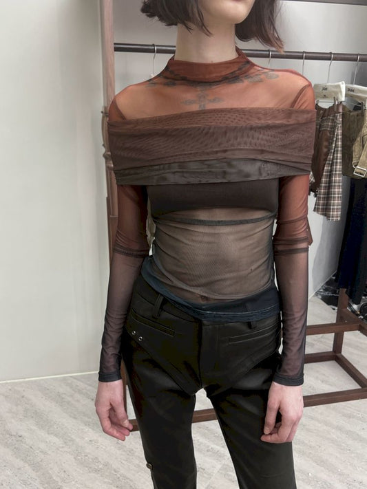 Red Mesh Bang M 셔츠 [S0000006815]