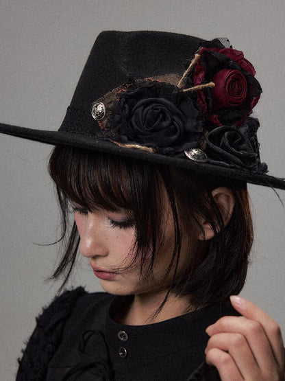 Dark Palace Vintage Lace Top Hat【s0000018490】