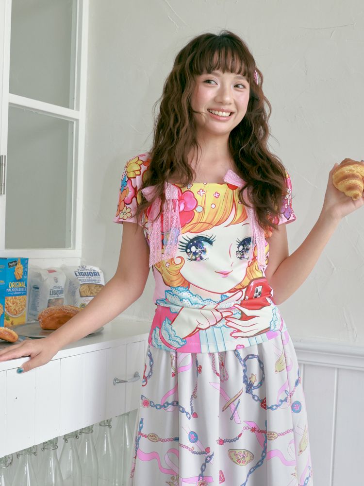 Beautiful girl pattern short-sleeve【s0000012756】