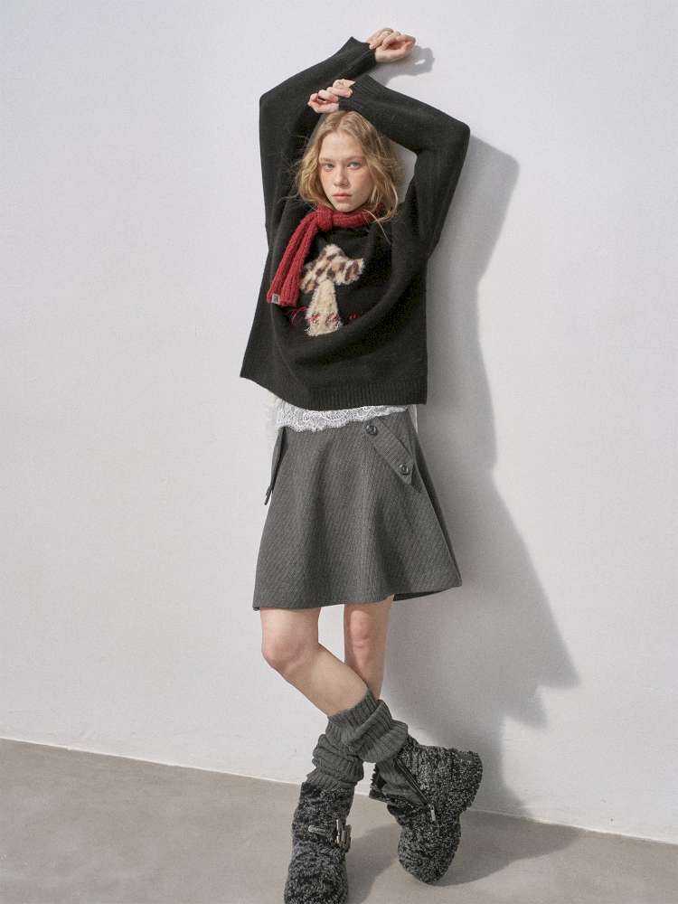 Woolen Plaid A-Line Short Skirt【s0000015220】