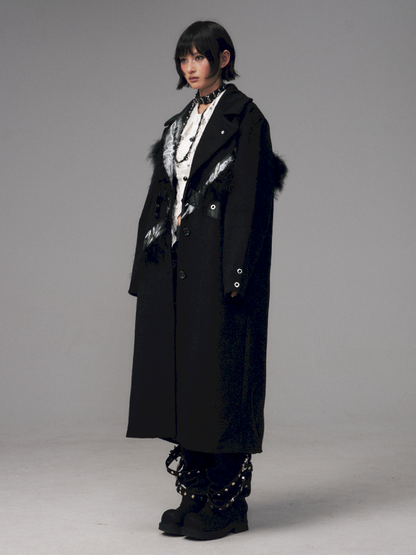 Punk Rock Heavy Print Loose Tweed Coat【s0000014705】