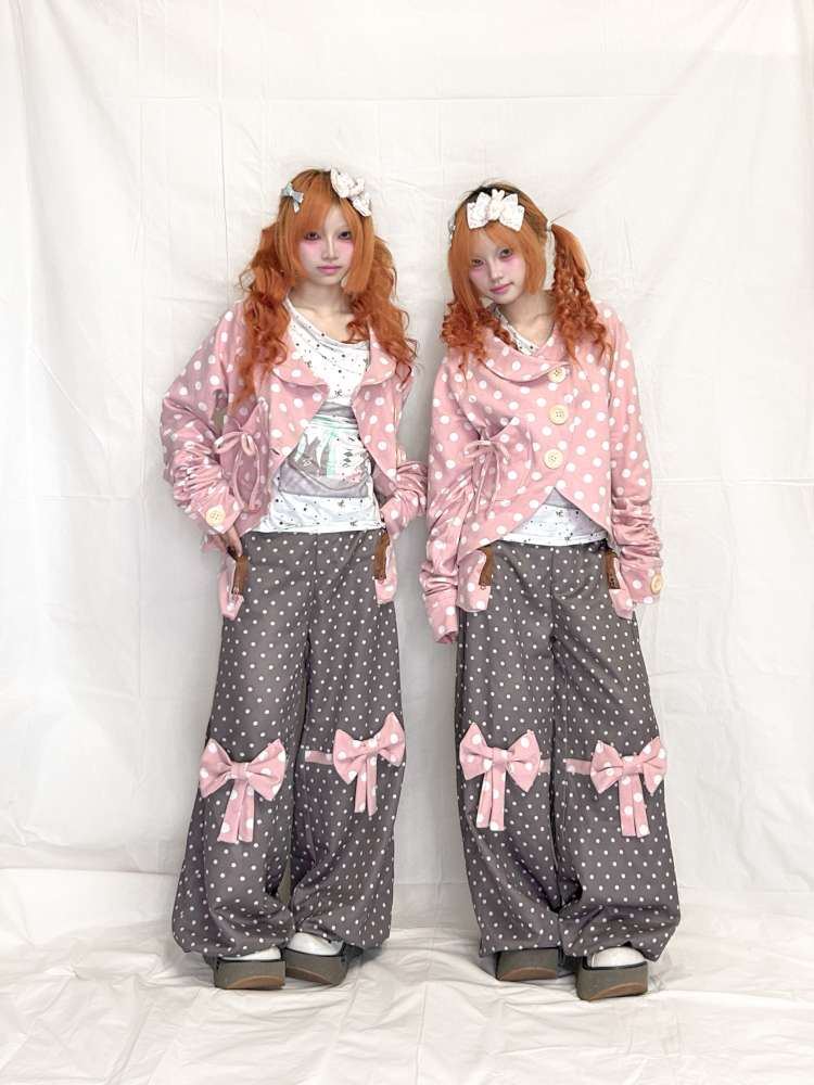 Wooden Button Polka Dot Jacket【s0000015201】